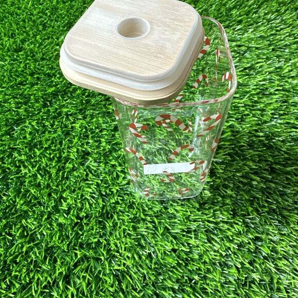 4Pcs Glass Cups With Bamboo Lids and Straws,16Oz Ice Coffee Clear 4p - Picture 4 of 8